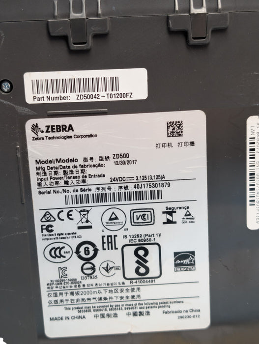 Zebra ZD500 Thermal Label Printer ZD50042-T01200FZ -
