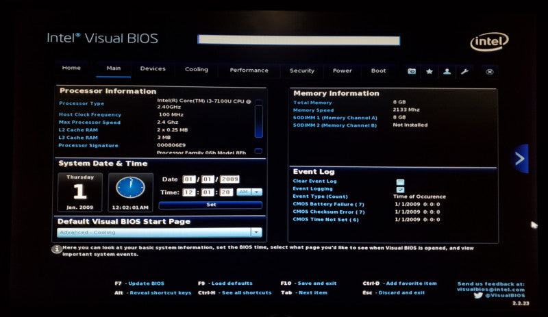 Intel NUC7i3BNK Core i3-7100U 8GB DDR4 - No HDD