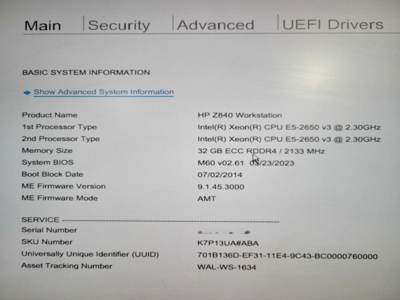 HP Z840 Workstation 2x Xeon E5-2650 v3 32GB DDR4 - No HDD QUADRO K600 !