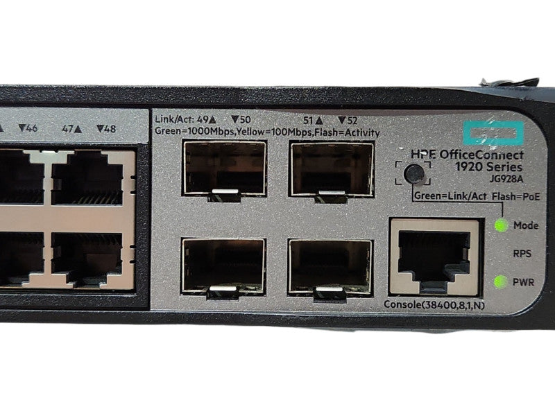 HPE JG928A OfficeConnect 1920 Series 48G PoE+ 370W 48-port switch