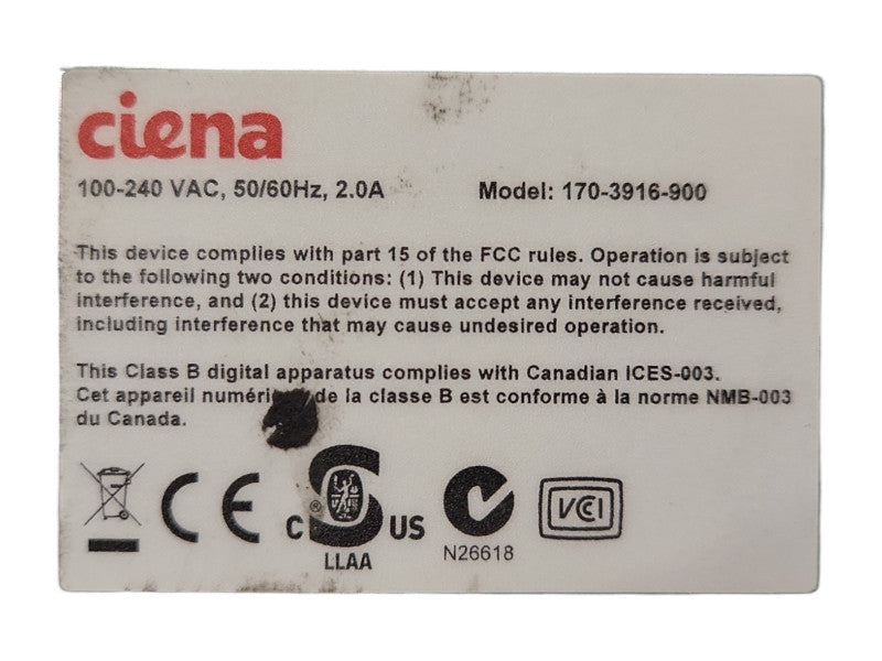 Ciena 3916 170-3916-904 Service Delivery Switch, Factory Reset