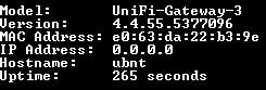 Ubiquiti Networks UniFi USG Security Gateway. Factory Reset !