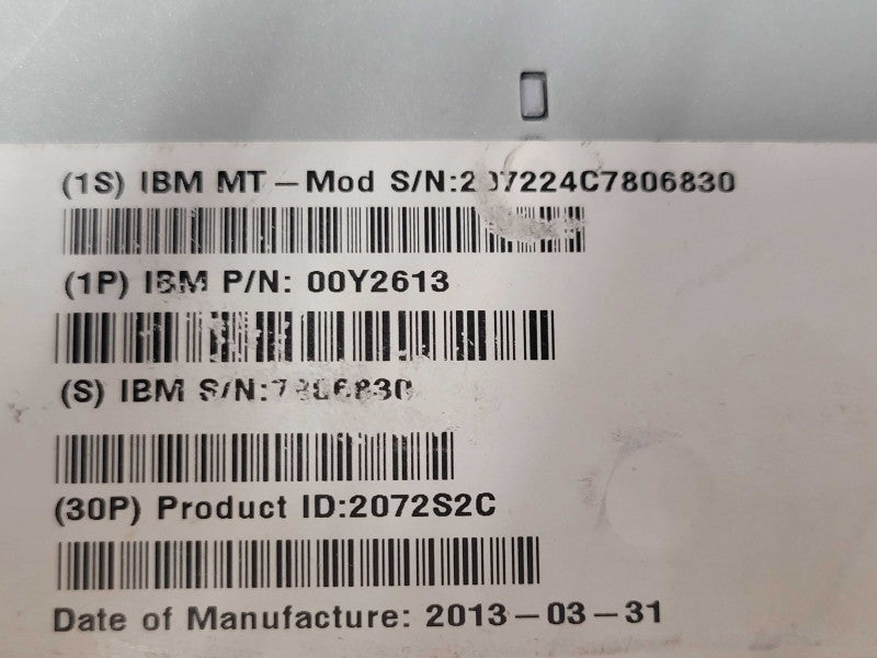 IBM 2072-24C 24x 2.5" bay DUAL CONTROL SYSTEM with 2x 00AR108 2x PSU,, SEE  _