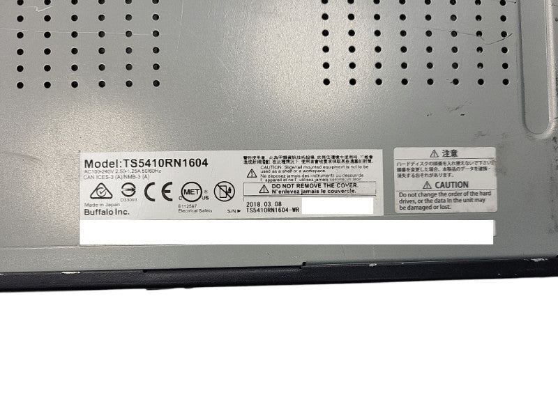 Buffalo TeraStation TS5410RN1604 NAS 2x 4TB HDD Factory Reset w/rack mount $