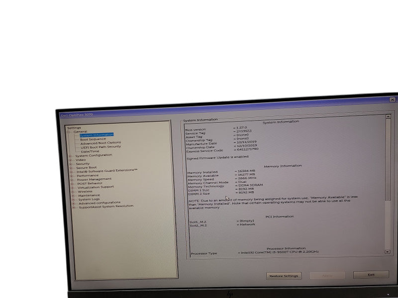 Dell OptiPlex 3070 Micro i5 - 9500T @ 2.20GHz 16GB DDR4 Ram Qθ