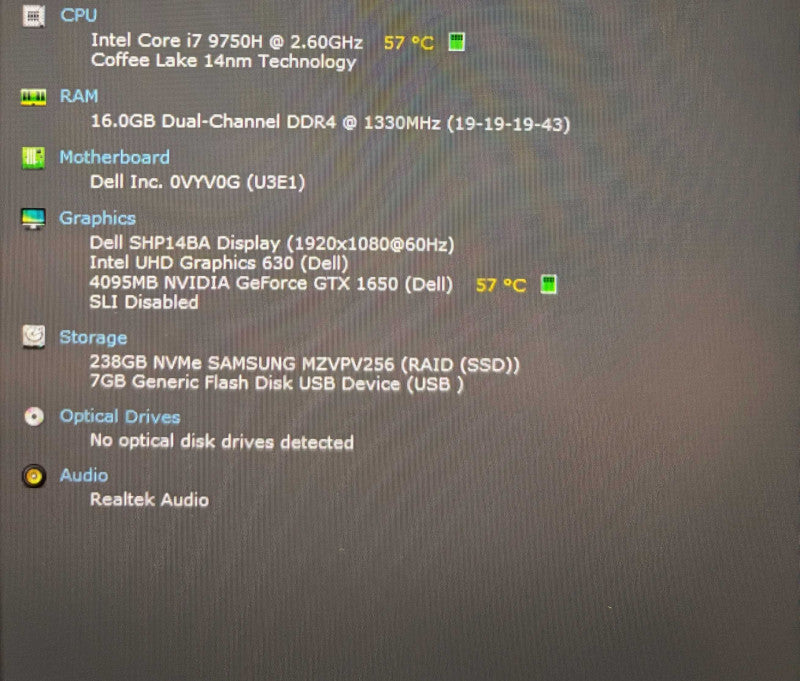 Dell XPS 15 7590 i7-9750H GTX 1650 4GB GPU 16GB RAM 256GB SSD READ!  Lap200