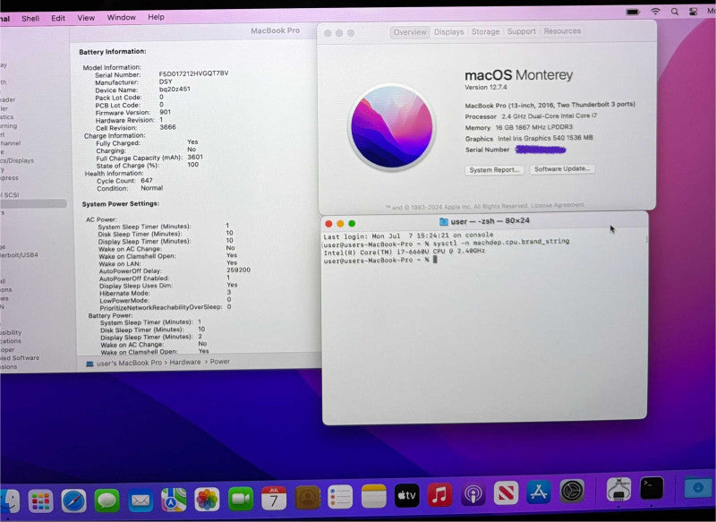 Apple MacBook Pro 13" 2016 i7-6660U 16GB RAM 512GB SSD READ