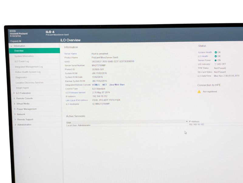 HP ProLiant Micro Server Gen8 Intel Xeon E3-1220L v2 16GB RAM B120i RAID  -