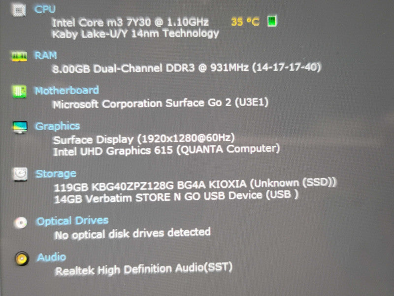 Microsoft Surface Go 2 m3 8100Y 8GB RAM 128GB SSD  β BudLap