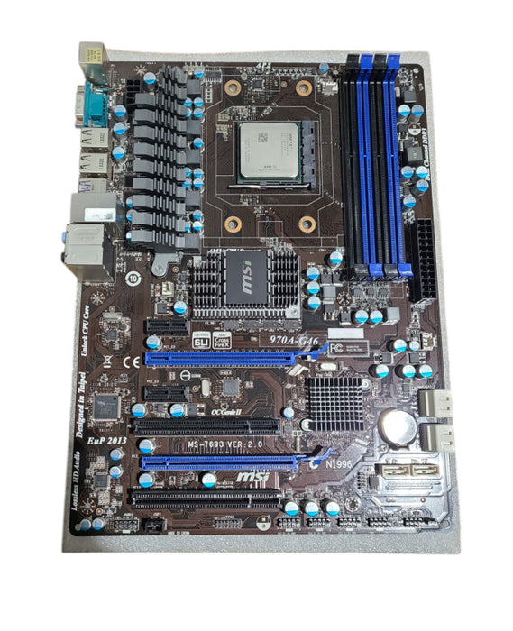 MSI 970A-G46 MS-7693 Ver 2.0 Socket AM3+ Motherboard w/ AMD FX8530 *READ*