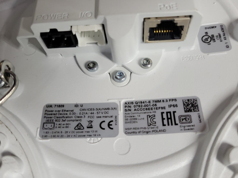 Axis Q1941-E 0782-001-05 7MM Thermal Network Camera 8.3 FPS _