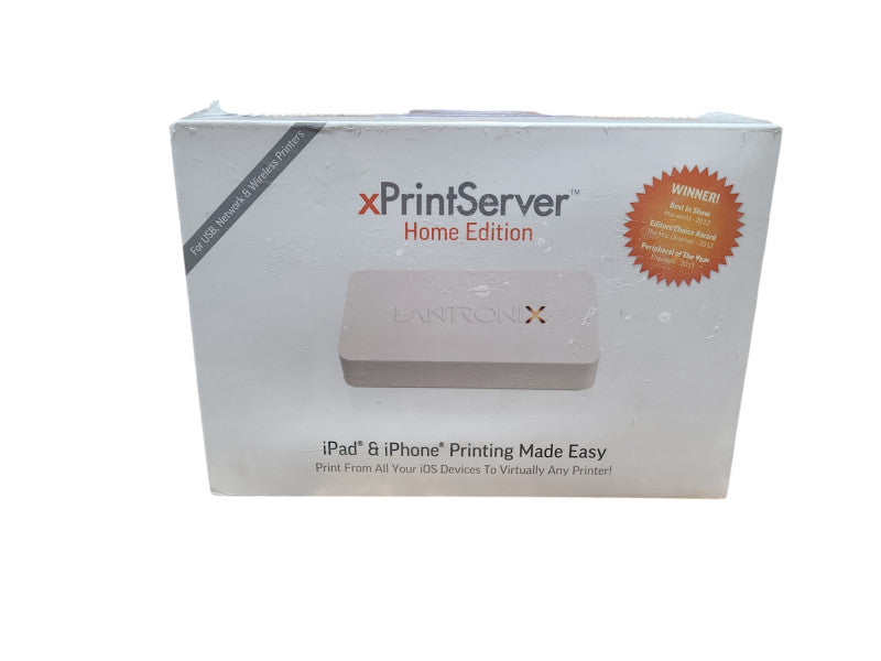 Lantronix xPrintServer Home Edition (XPS1002HM-01-S) iOS Printing SEALED