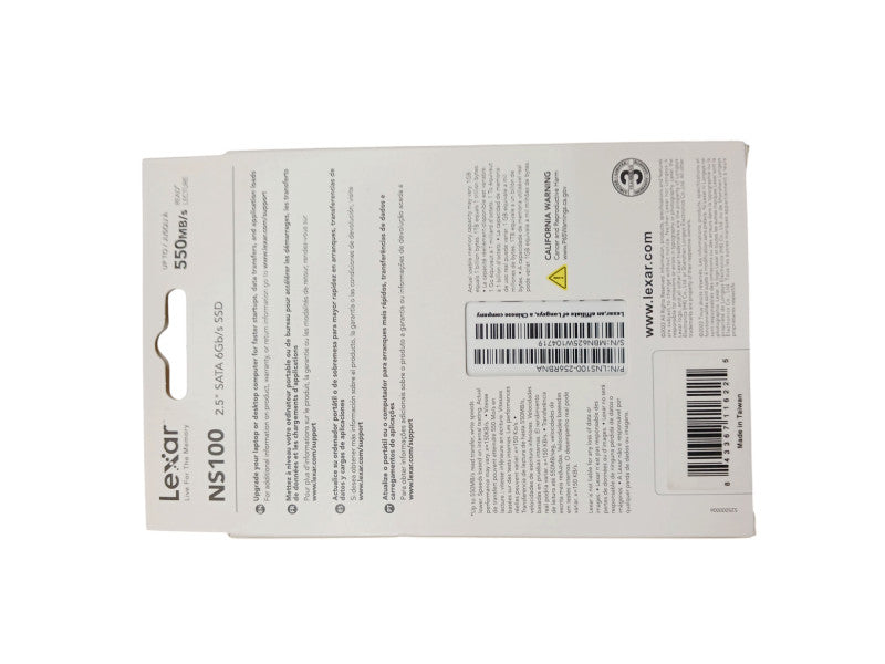 Lexar 256GB SSD 2.5” SATA III Internal Solid State Drive NS100 Q