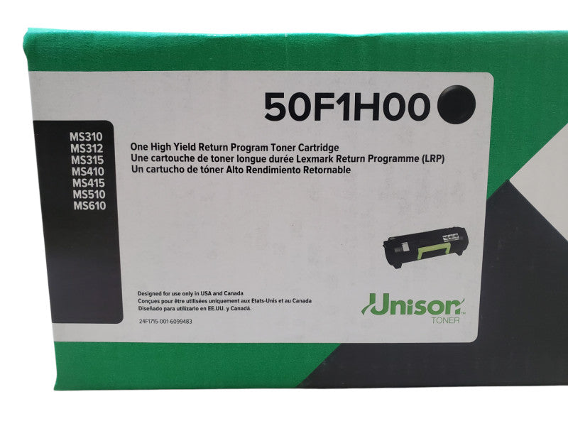 Lexmark 50F1H00 High Yield Black Toner Cartridge - New