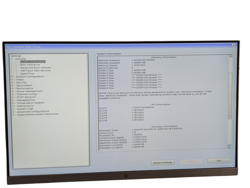 DELL Precision 5820 Intel Xeon W-2133 32GB RAM 240GB SSD AMD FirePro W5100 -