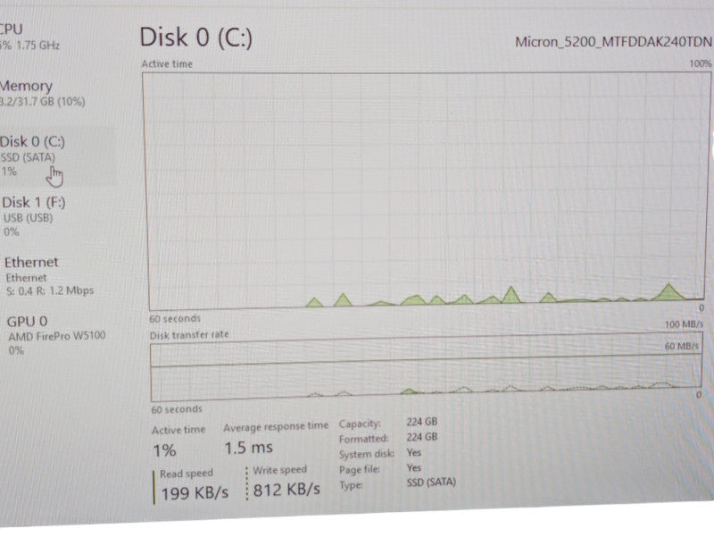 DELL Precision 5820 Intel Xeon W-2133 32GB RAM 240GB SSD AMD FirePro W5100 -
