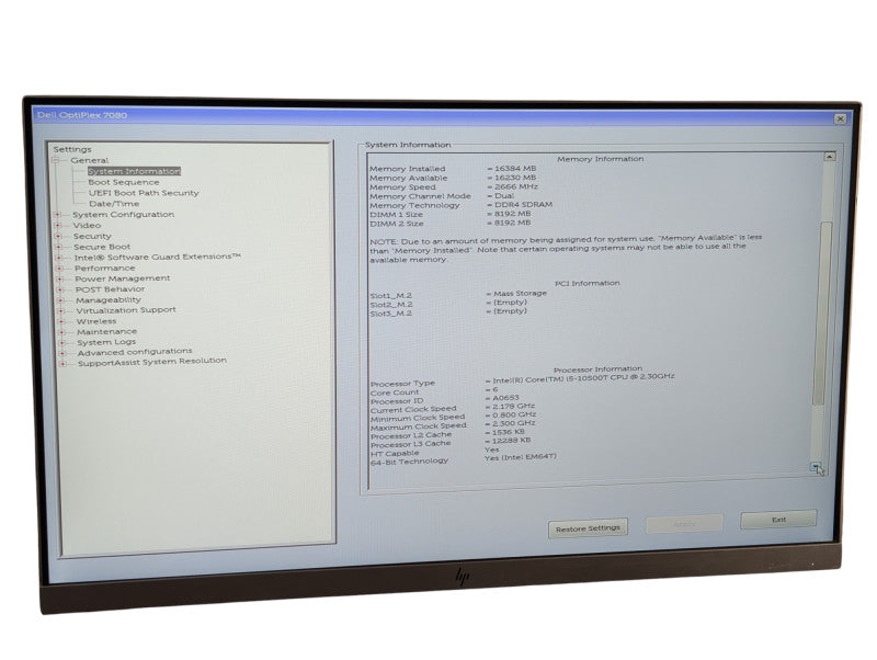 DELL OptiPlex 7080 micro Intel Core i5-10500T 16GB RAM & 256GB NVMe  -