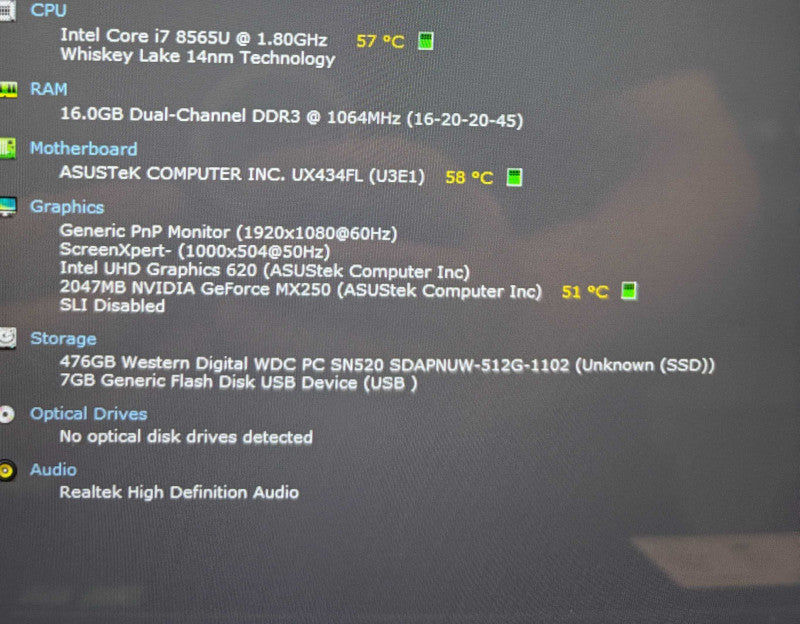 Asus ZenBook UXX433FA Touch Pad LCD i7-8565U MX520 GPU 16GB RAM 512SSD READ  Lap200
