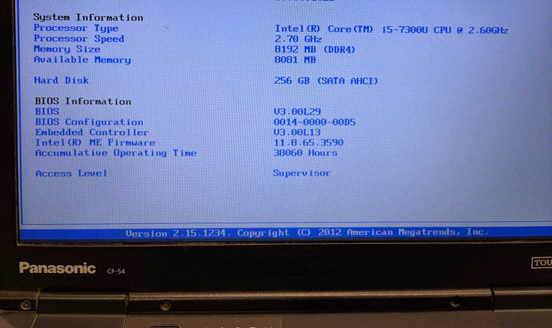 Panasonic ToughBook CF-54 i5-7300U 8GB RAM 256GB SSD 38060Hrs READ!