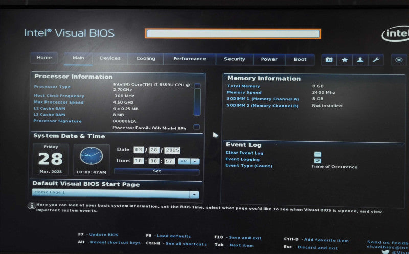 Intel NUC BOXNUC8i7BEH1 Core I7-8559U 2.70GHz, 8GB RAM 240GB SSD Q_