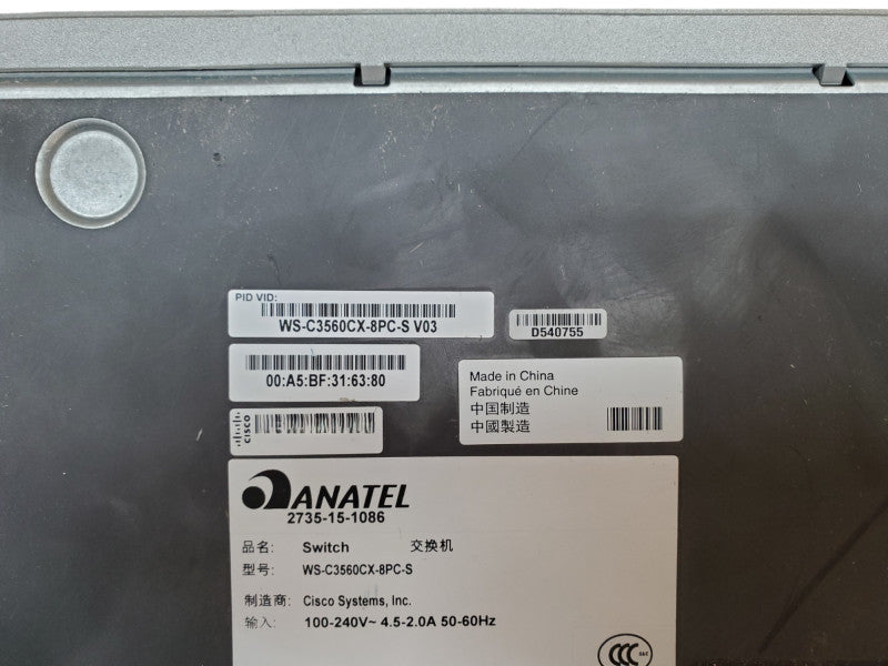 Cisco WS-C3560CX-8PC-S V03 | 8-Port Gigabit PoE+ 240W Silent Switch 2x SFP
