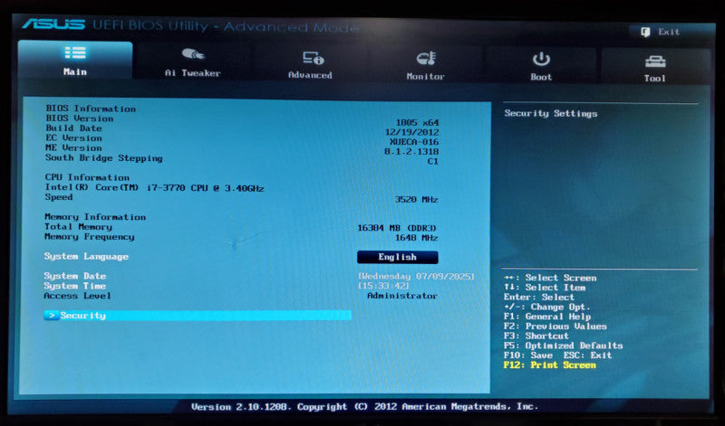 ASUS P8Z77-M Pro Motherboard Intel Core i7-3770 16GB DDR4 - No I/O Shield