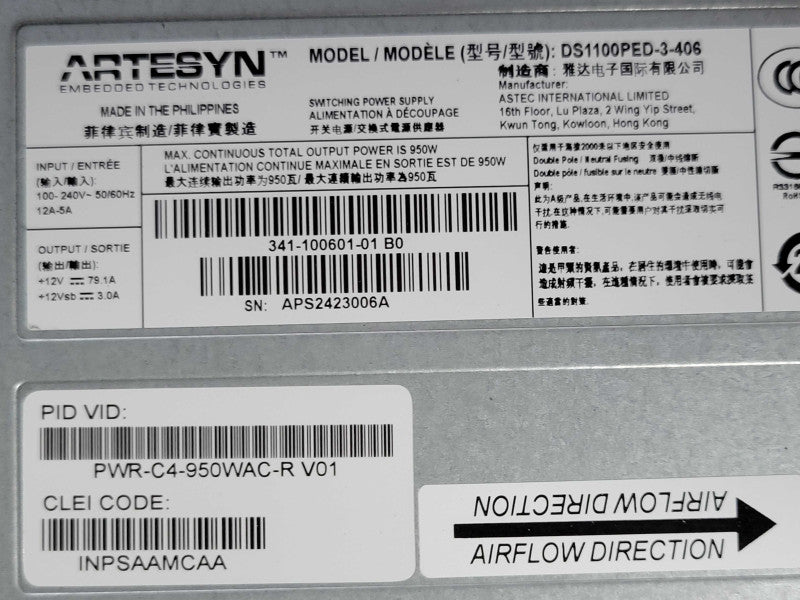 Cisco C9500-16X-A V01 16-Port 10G SFP Switch 1x PWR-C4-950WAC-R, READ _