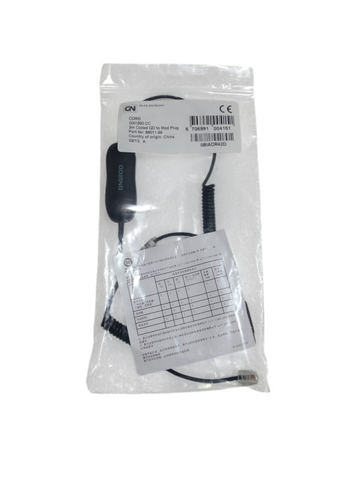 GN1200 CC 88011-99 2m Coiled QD to Mod Plug for Headset Q