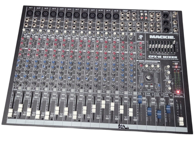 Mackie CFX16 Mixer 16 Channel Compact Integrated LIVE Sound Mixer, READ _