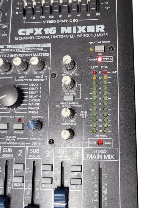 Mackie CFX16 Mixer 16 Channel Compact Integrated LIVE Sound Mixer, READ _