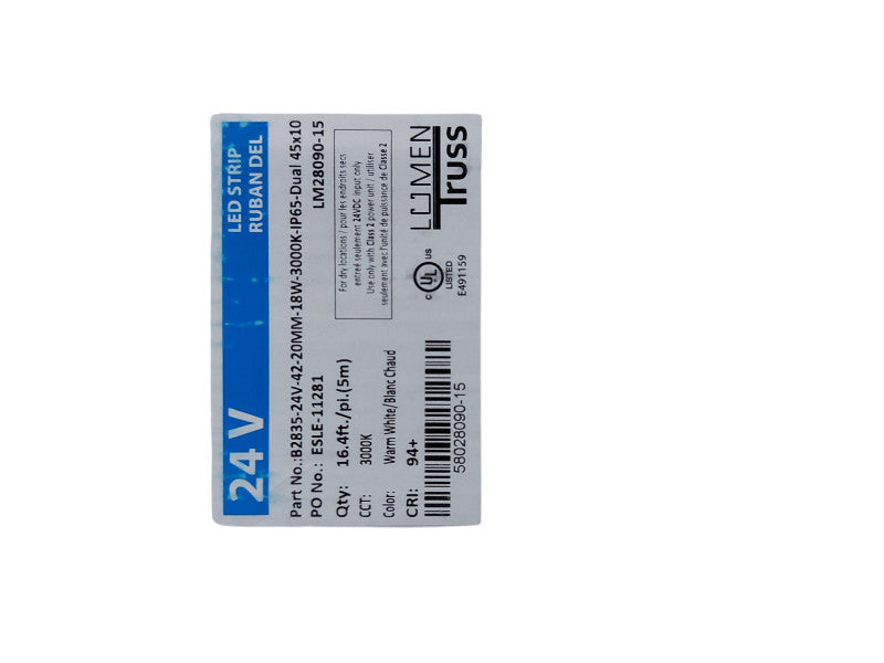 Warm White (CPI 94+) 16.4ft 5m 20MM 18W 3000K 24V Q