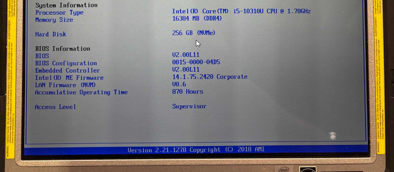 Panasonic ToughBook CF-33 TOUCH i5-10310U@1.7GHz 16GB 256SSD 870Hrs READ!