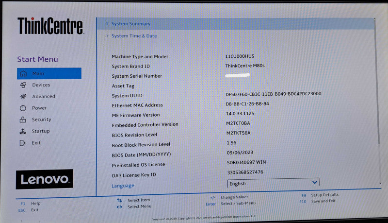 Lenovo ThinkCentre M80s | Core i5-10500 @3.10GHz, 8GB DDR4, 256GB NVMe