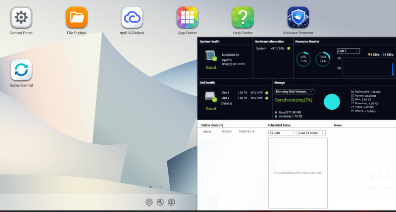 QNAP TS-221 | 2-Bay Network Attached Storage NAS w/ 2x 2TB HDD's