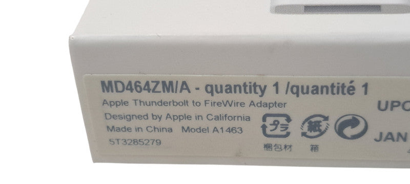 Brand New Apple Thunderbolt 2 to FireWire 800 Adapter A1463 MD464ZM/A  Q