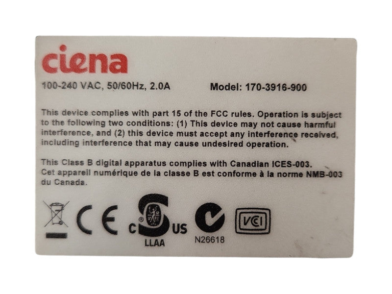 Ciena 3916 170-3916-904 Service Delivery Switch, READ