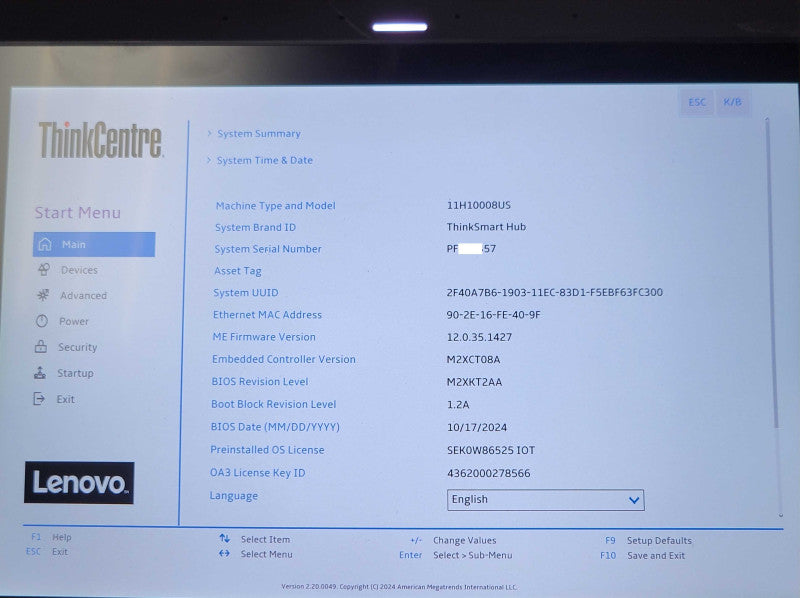 Lenovo ThinkSmart Hub 11H10008US i5-8365U 128GB SSD 8GB RAM w/ AC _