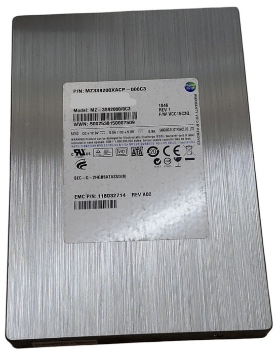 200GB SATA 3.5" Samsung SSD - MZ-3S9200XASP-000C3 Q+