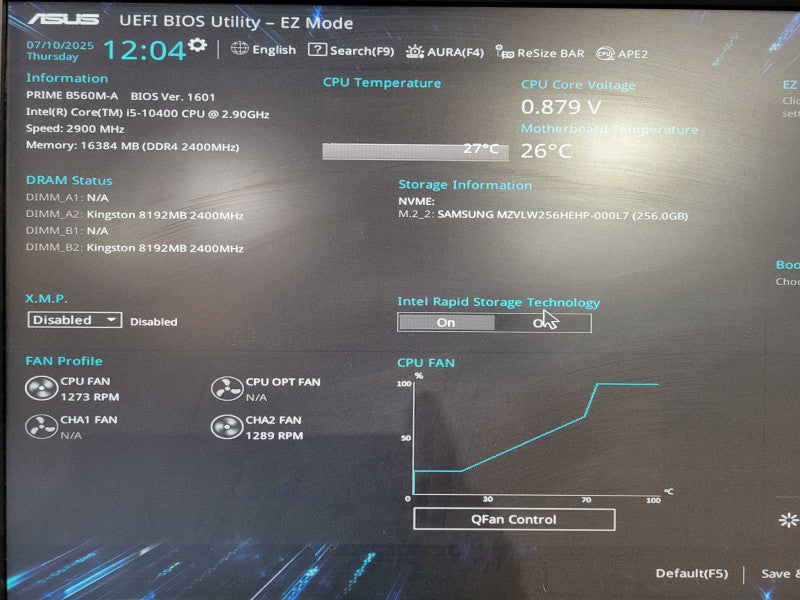 Custom PC Asus Prime B560M-A Core i5-10400 16GB DDR4 256GB NVMe !