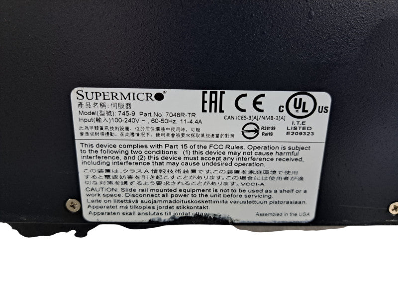 Supermicro 7048R-TR/X10DRi | 2x Xeon E5-2603 v4 @1.7GHz, 64GB DDR4, MegaRAID