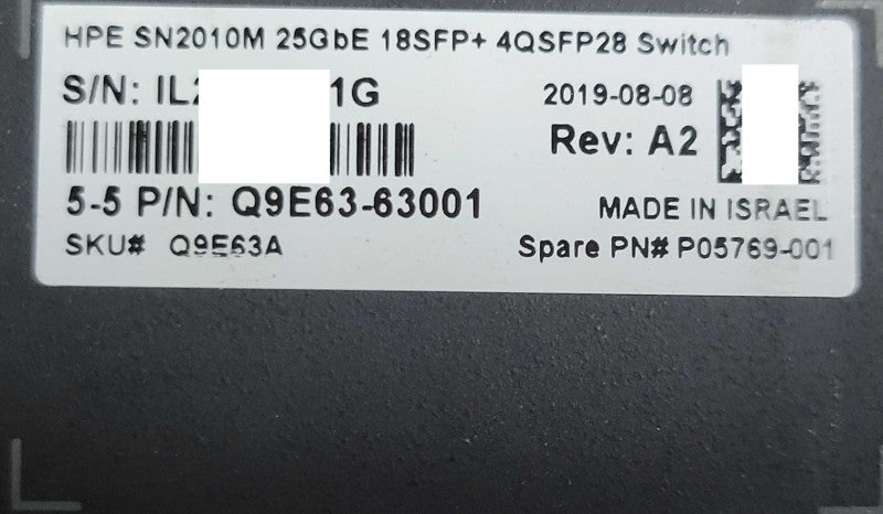 HP SN2010M 25GbE 18SFP+ 4QSFP28 Switch P05769-001, READ _