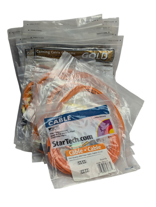 20 New Assorted Orange Fiber Optic Cables  -