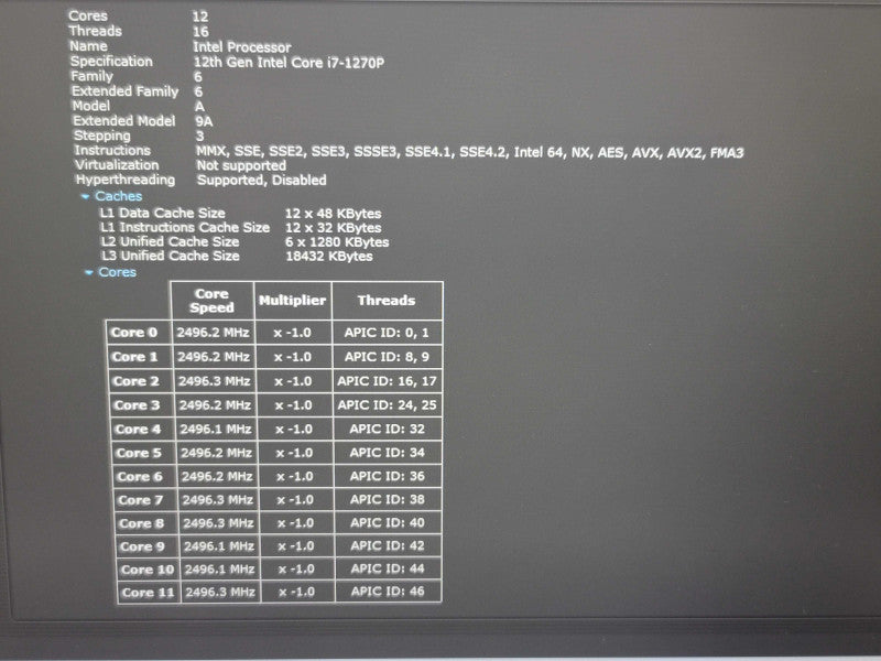 Dell Latitude 5431 i7-1270P 16GB DDR5 MX550 256GB SSD READ  β Lap200