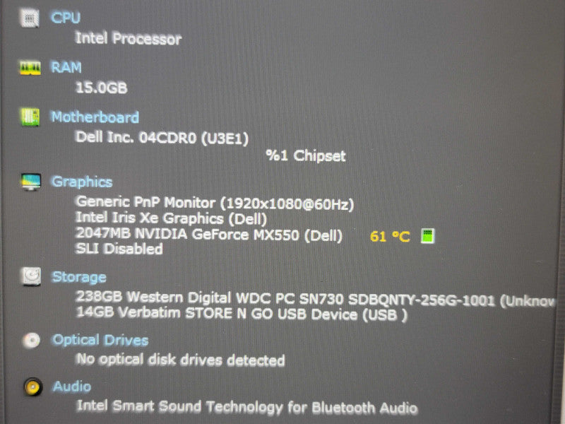 Dell Latitude 5431 i7-1270P 16GB DDR5 MX550 256GB SSD READ  β Lap200