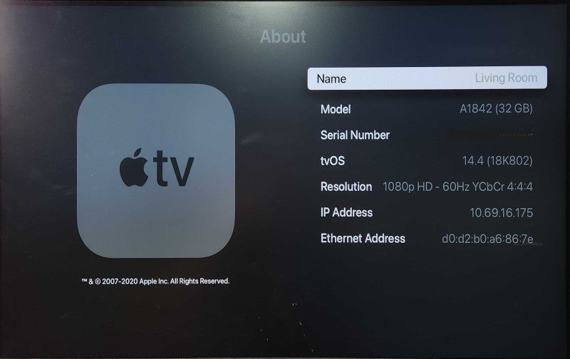 Apple TV 4K 1st Generation 2017 (A1842) Streaming Box 32GB No Remote