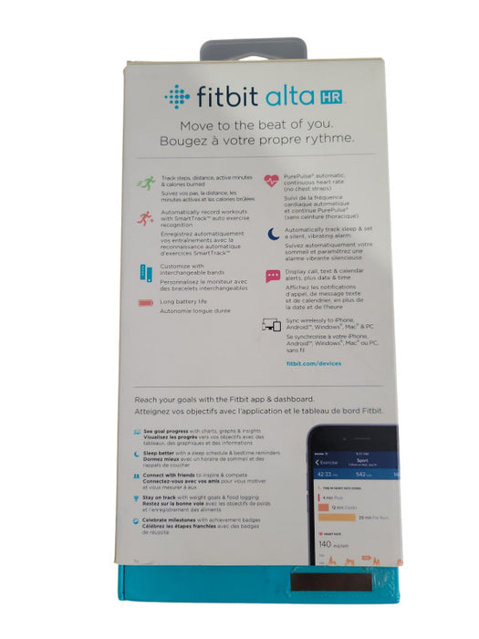 Fitbit Alta HR Fitness Activity Tracker Heart Rate Monitor Large !