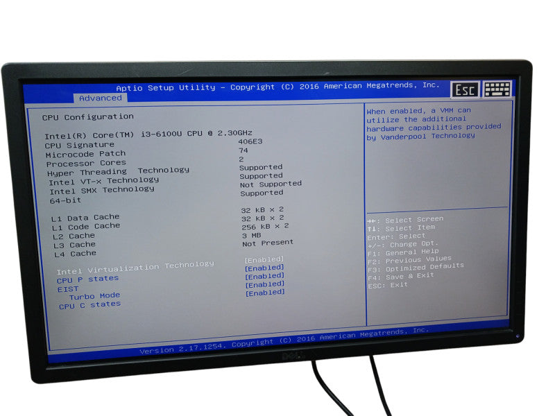 Gigabyte GB-BSi3A-6100 Intel i3-6100U 4GB RAM USFF Desktop Q