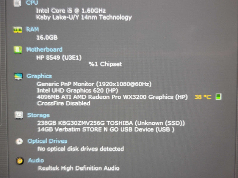 HP ZBook 14u i5-8365U 16GB DDR4 WX3200 256GB SSD  β BudLap