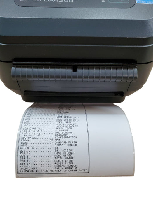 Zebra GX420d Thermal Label Printer - GX42-202411-000 - Low Usage