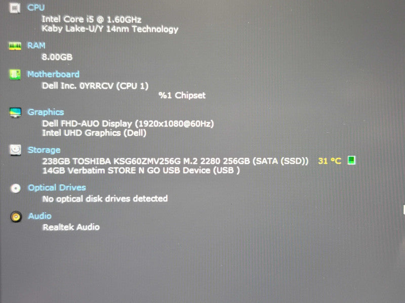 Dell XPS 13 7390 i5-10210U 8GB RAM 256GB SSD  β Lap200